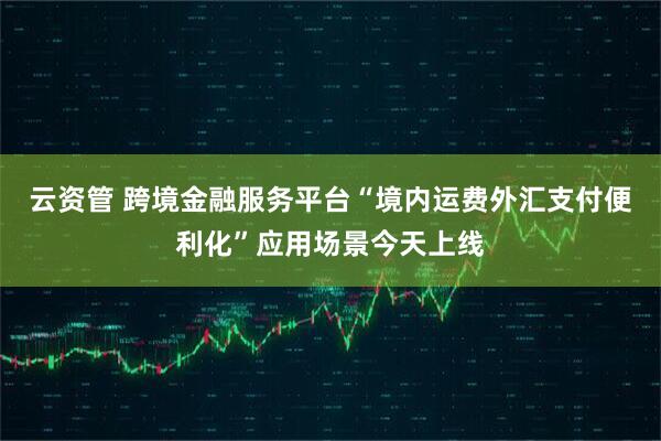 云资管 跨境金融服务平台“境内运费外汇支付便利化”应用场景今天上线